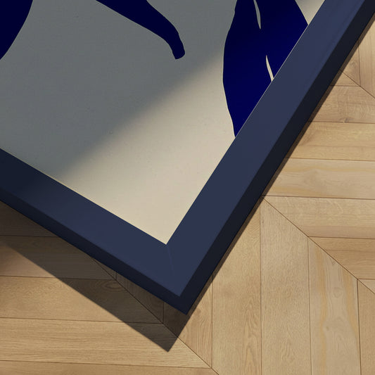 Indrammet kunsttryk - Indigo Leaves - Treechild