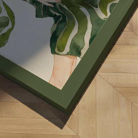 Indrammet kunsttryk - Green Kimono Flow - THE MIUUS STUDIO
