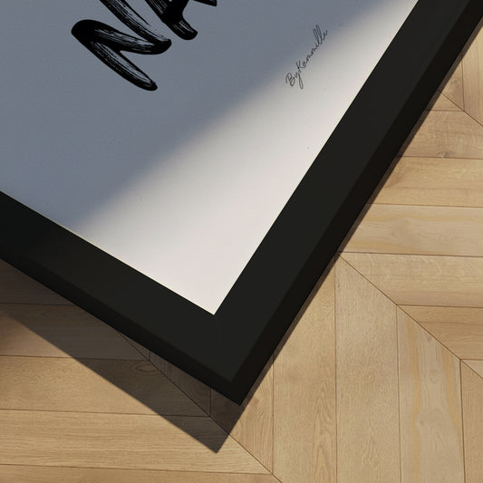 Indrammet kunsttryk - Yeah Yeah Nah - ByKammille