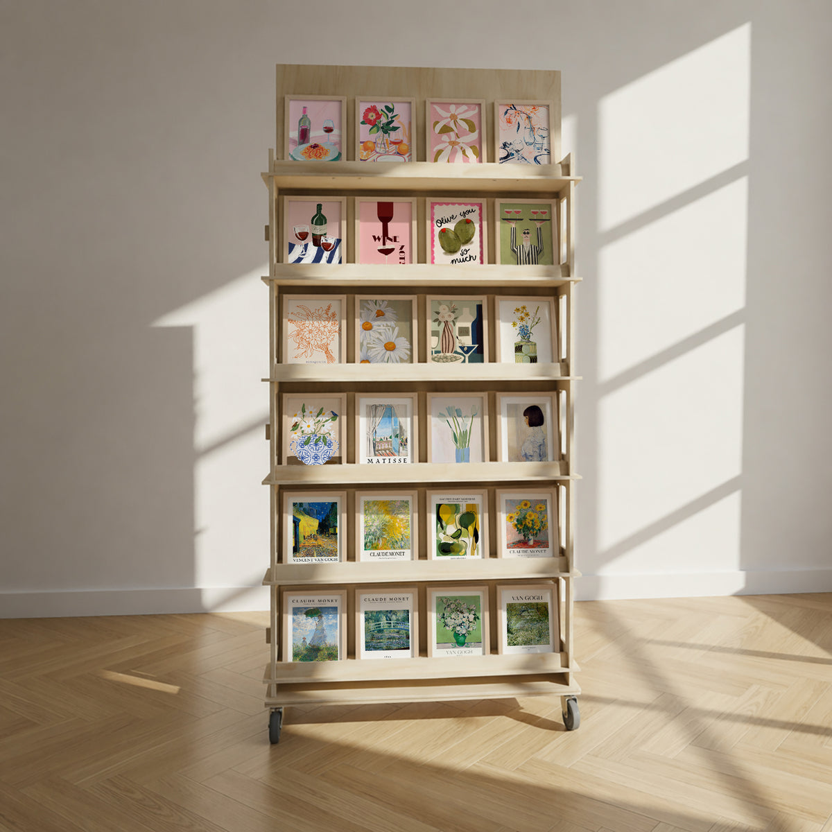 Enkeltsidet display - 24 designs - 192 stk. Oak