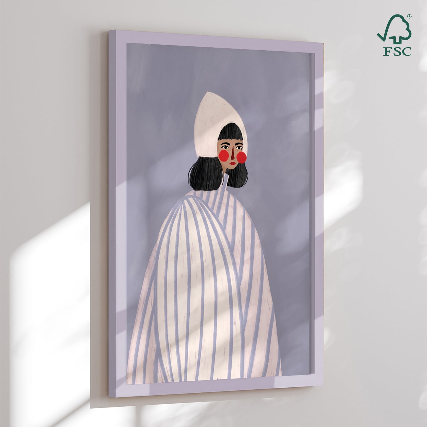 Framed Art Print - The Woman with the White Hat - Bea Müller