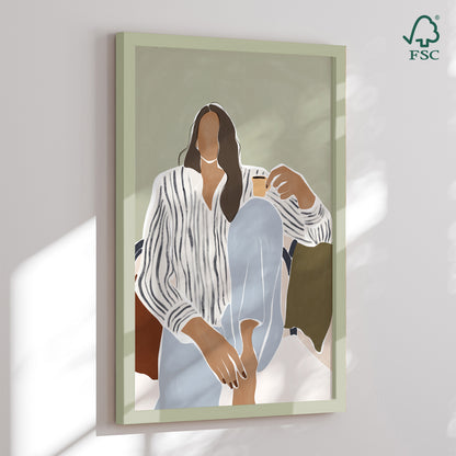 Indrammet kunsttryk - Morning Reflection - Ivy Green Illustrations