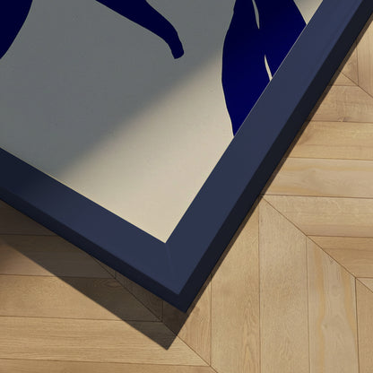 Indrammet kunsttryk - Indigo Leaves - Treechild