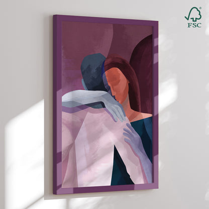 Framed art print - Embrace of Souls - Goed Blauw