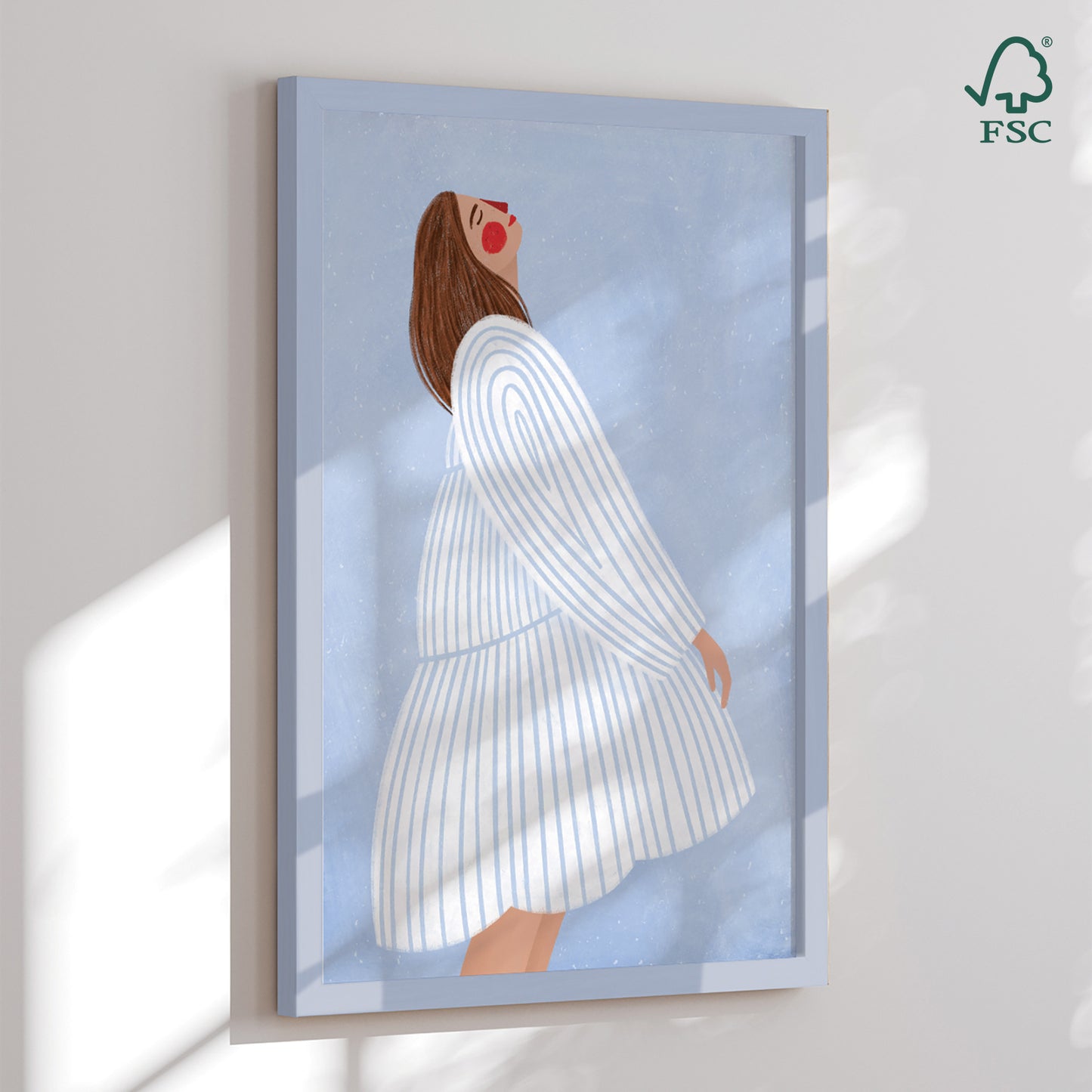 Indrammet kunsttryk - The Woman with the Blue Stripes - Bea Müller