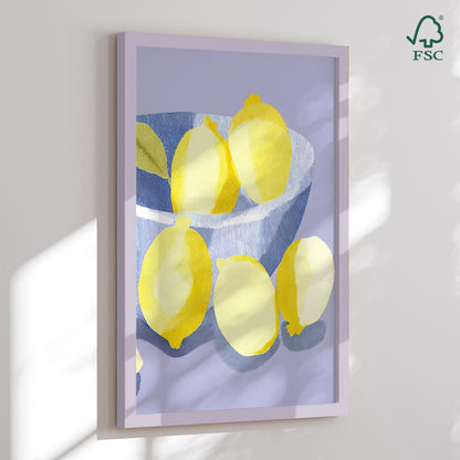 Framed art print - Zitronen in Schale - Ohkimiko