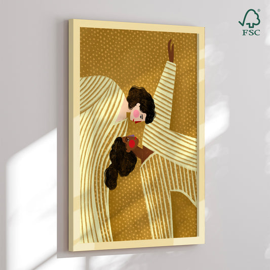 Framed art print - Two Line Women - Bea Müller