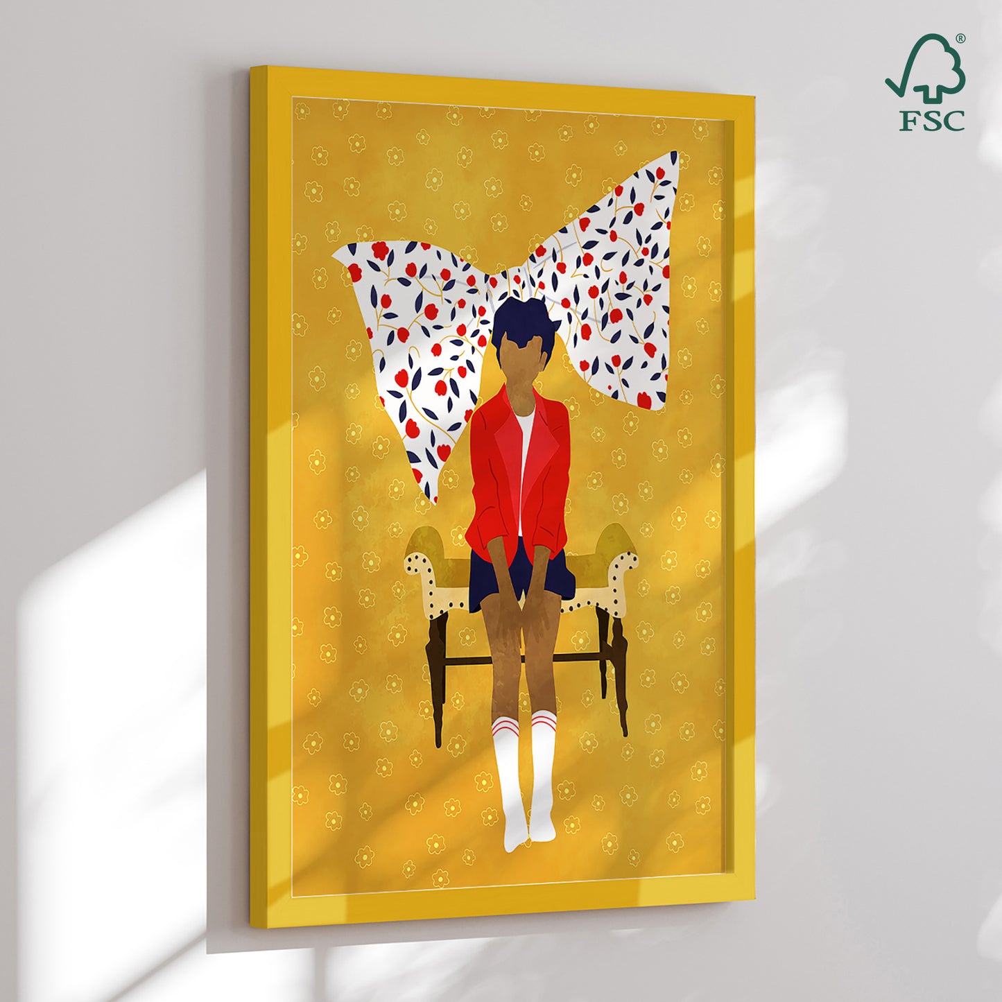 Indrammet kunsttryk - Floral Bow - Gauri Mokate