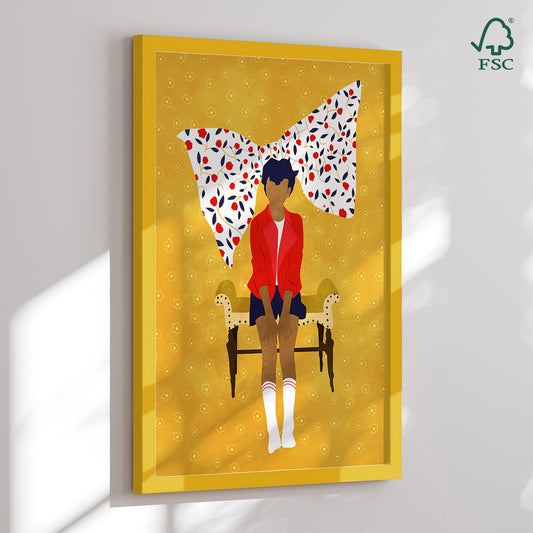 Framed art print - Floral Bow - Gauri Mokate
