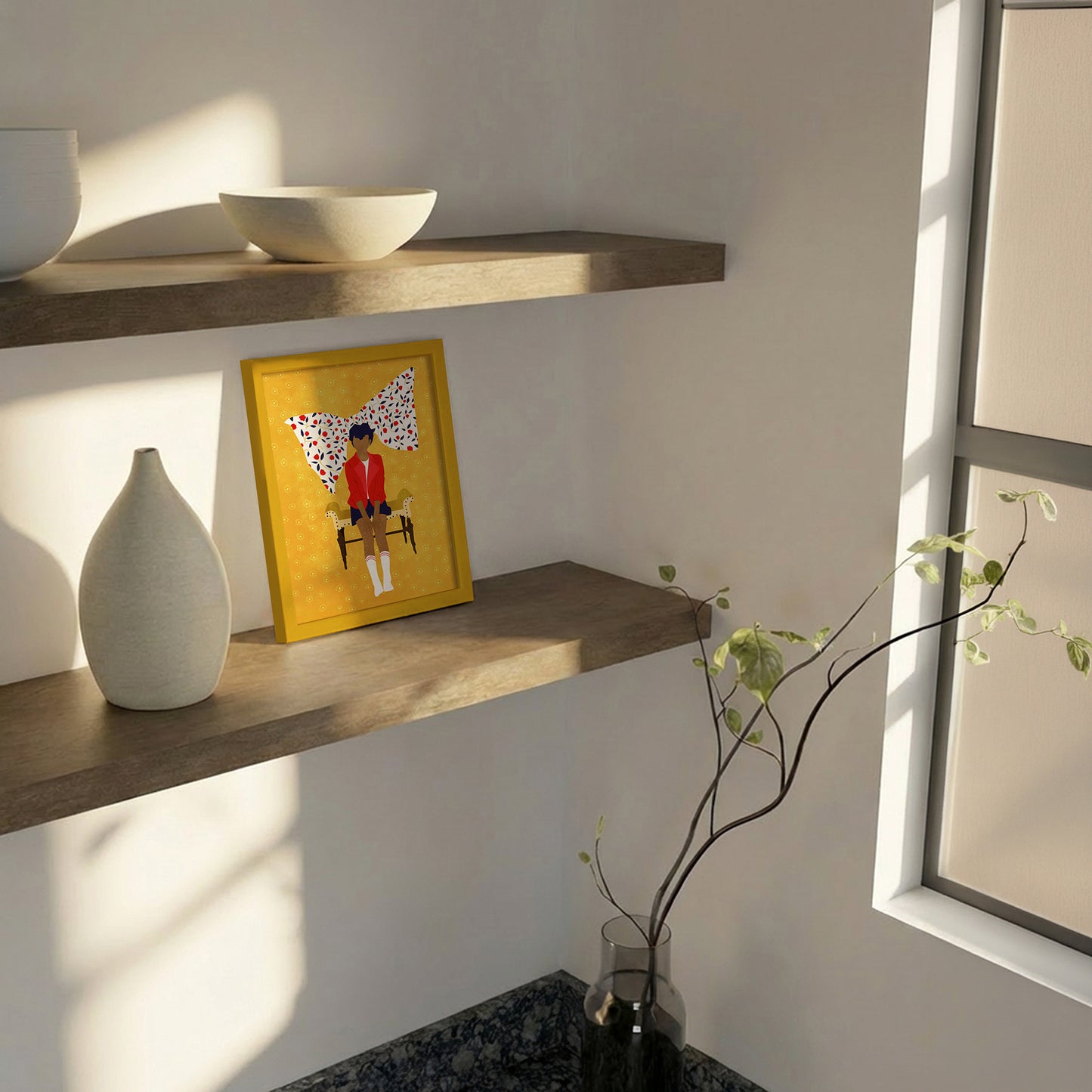 Indrammet kunsttryk - Floral Bow - Gauri Mokate