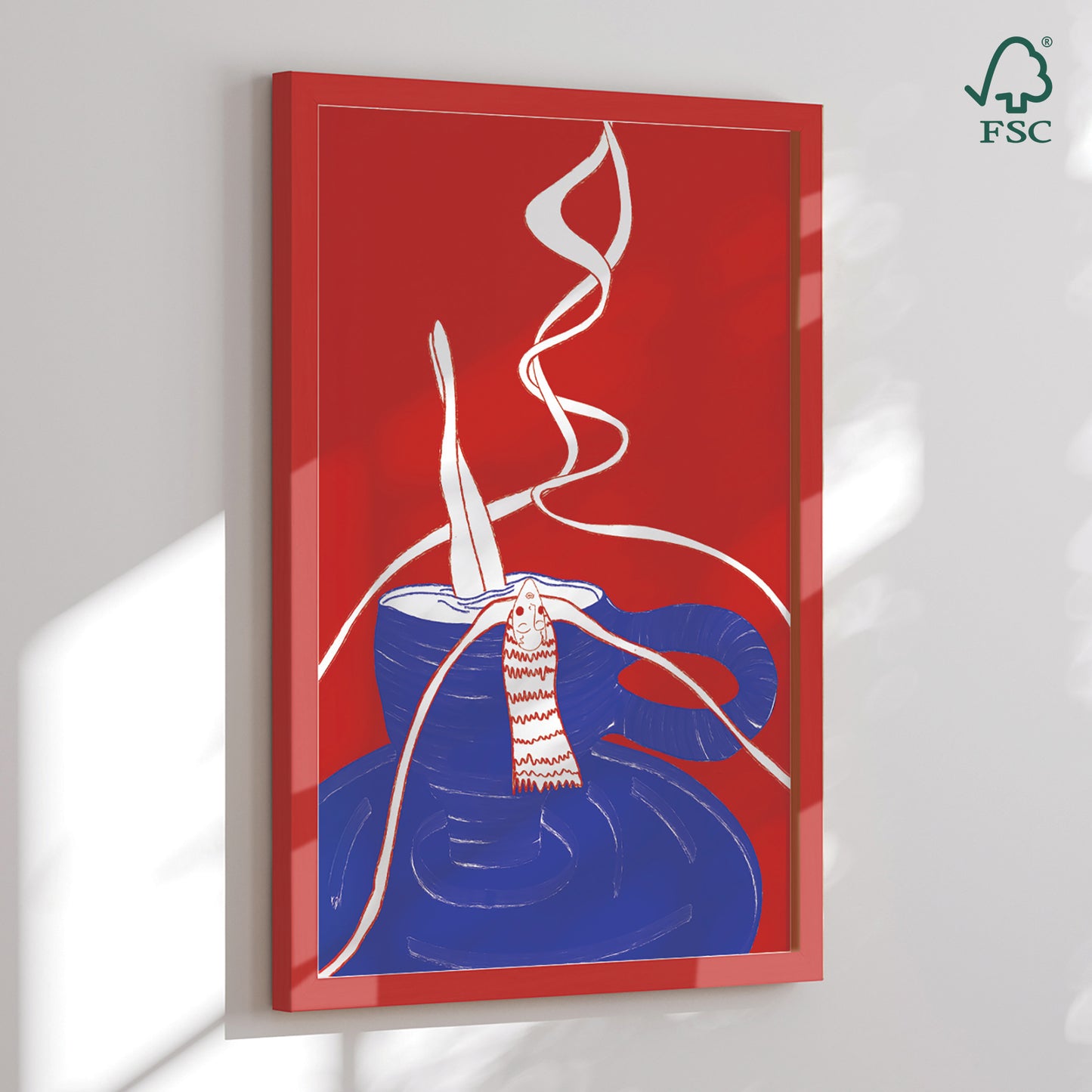 Framed art print - Coffee Feels Like Home - Mela Patterns