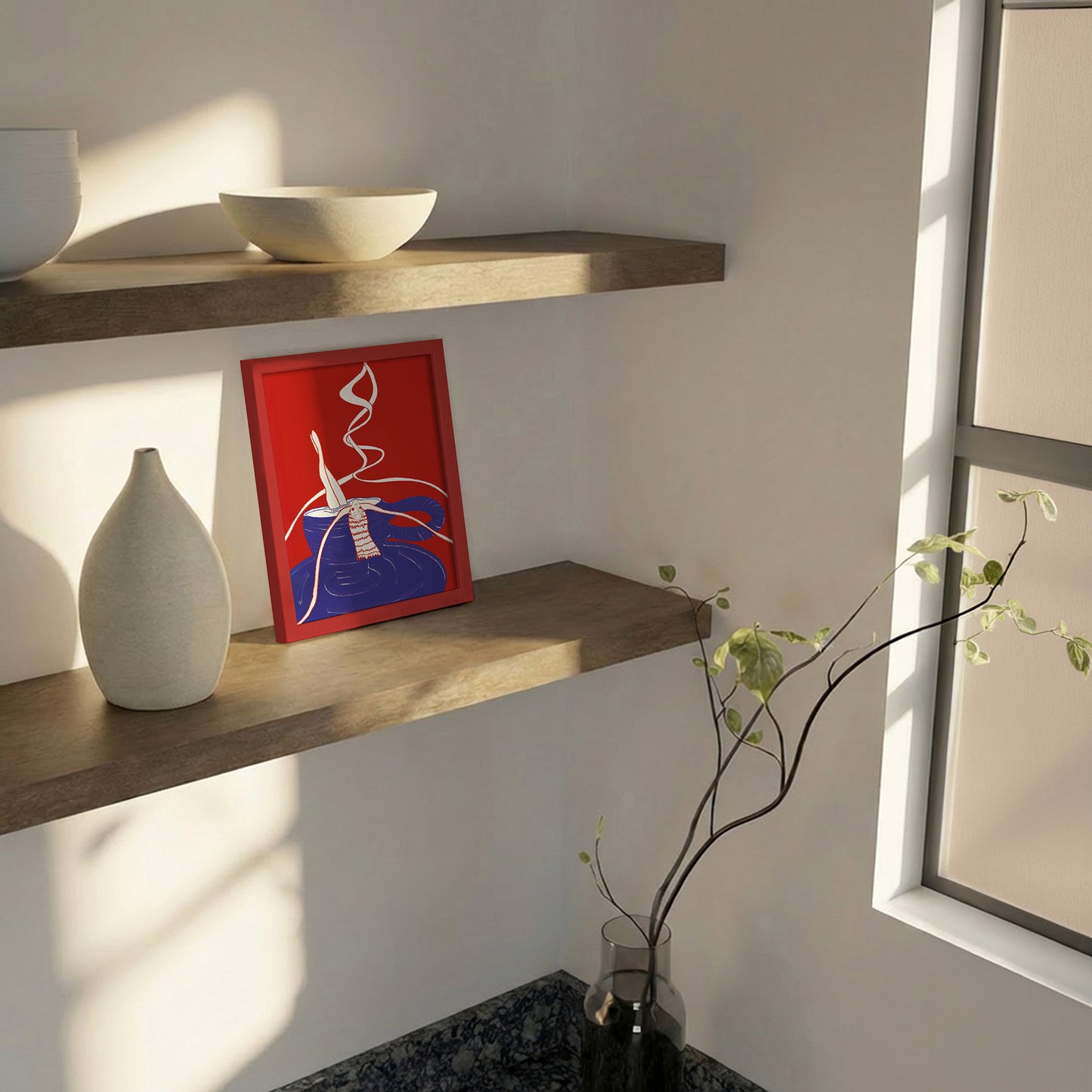 Framed art print - Coffee Feels Like Home - Mela Patterns