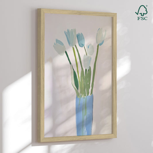 Framed Art Print - Blue Tulips - Kathrin Pienaar