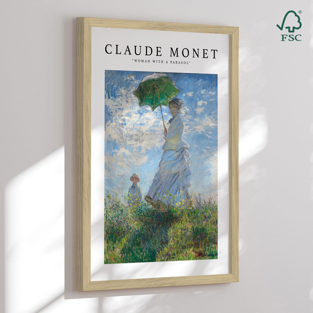 Framed art print - Woman with a Parasol - Claude Monet