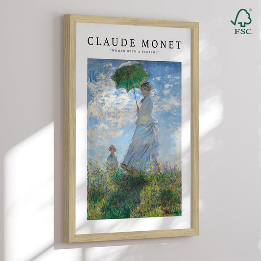 Framed art print - Woman with a Parasol - Claude Monet
