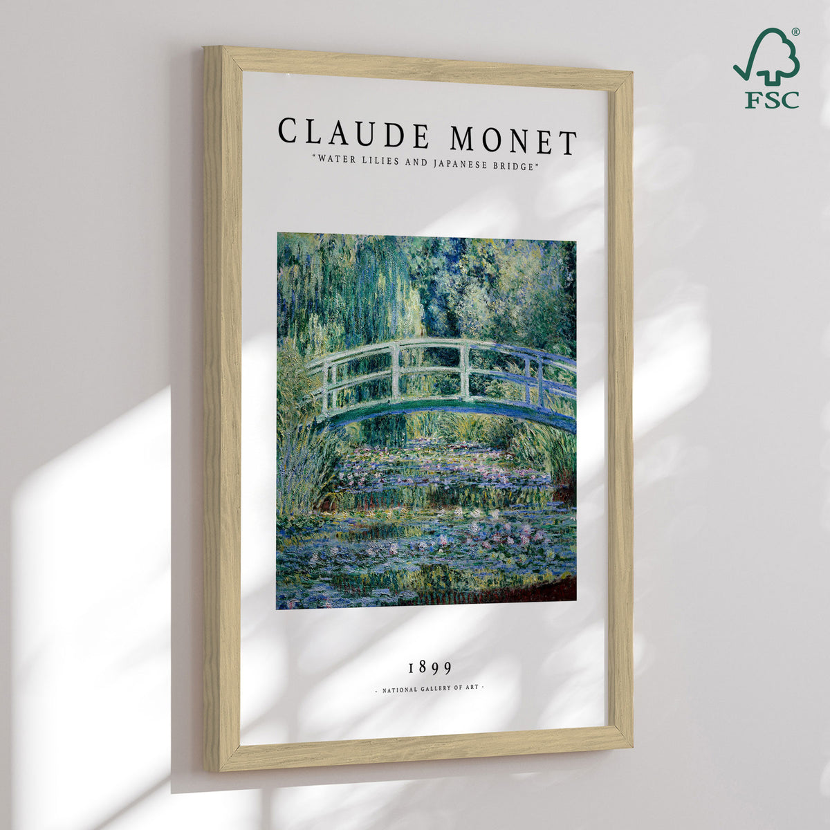 Framed Art Print - Water Lilies and Japanese Bridge - Claude Monet
