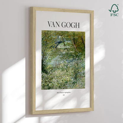 Framed Art Print - River Bank In Springtime - Vincent Van Gogh