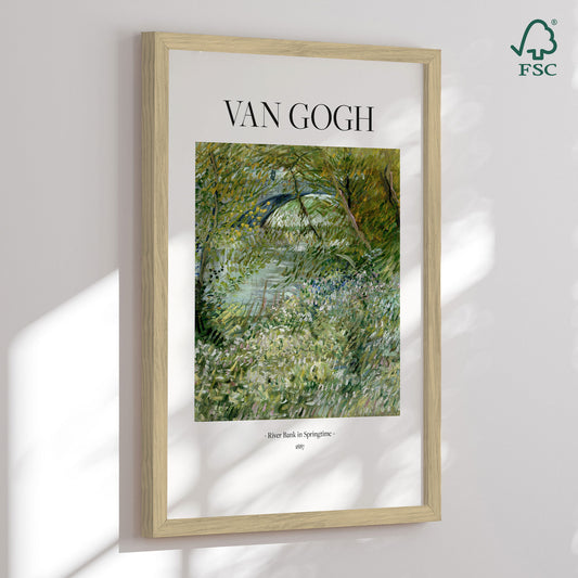 Framed Art Print - River Bank In Springtime - Vincent Van Gogh