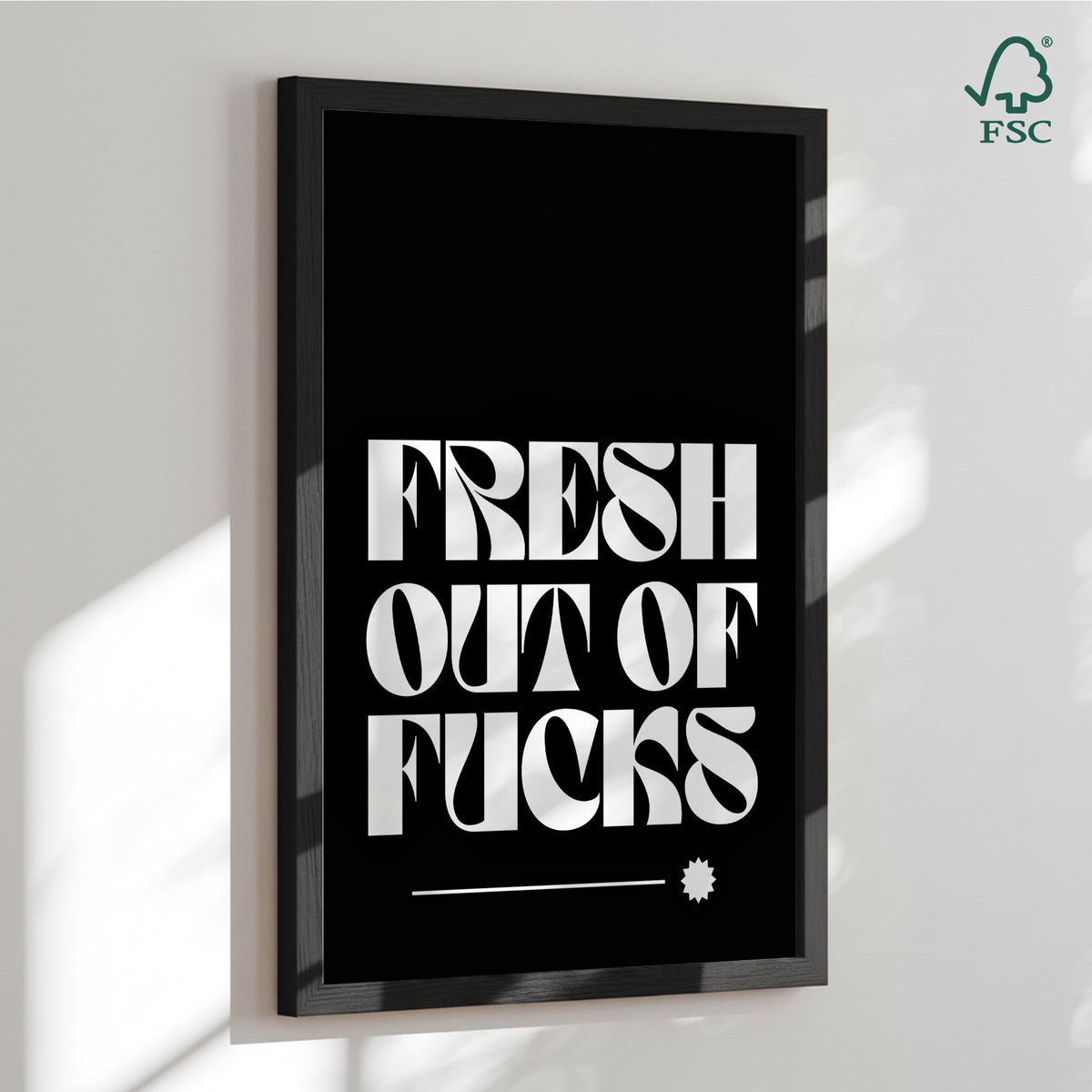 Framed art print - Zero Fucks Given - Athene Fritsch