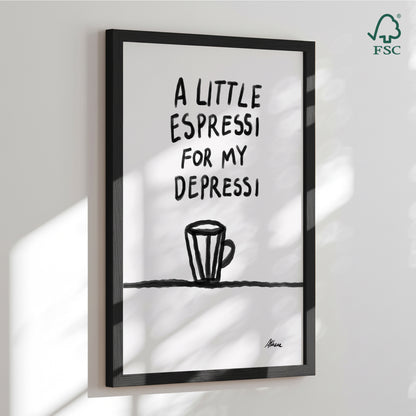 Framed art print - Espressi Depressi - Athene Fritsch