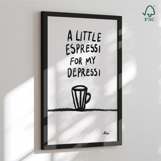 Framed art print - Espressi Depressi - Athene Fritsch