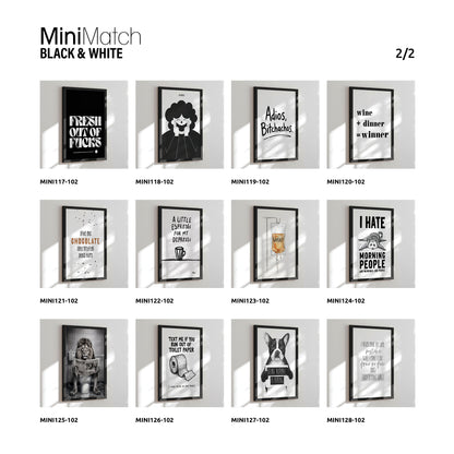 Enkeltsidet display - 24 designs - 192 stk. Black & White