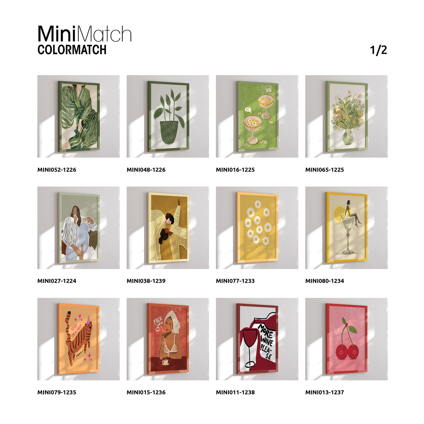 Enkeltsidet display - 24 designs - 192 stk. Colormatch