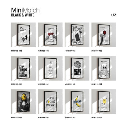 Enkeltsidet display - 24 designs - 192 stk. Black & White